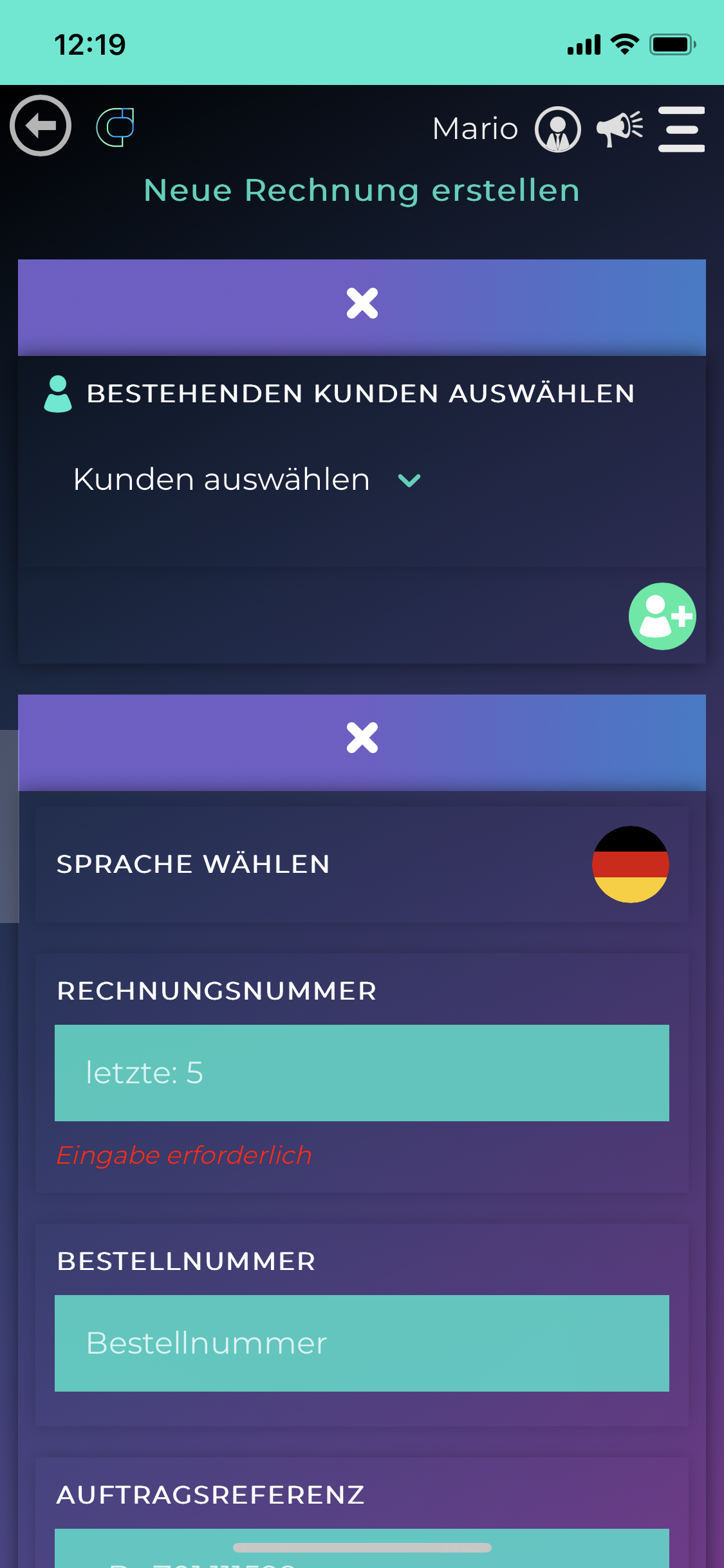 Quickly create an Invoice with Verwaldo