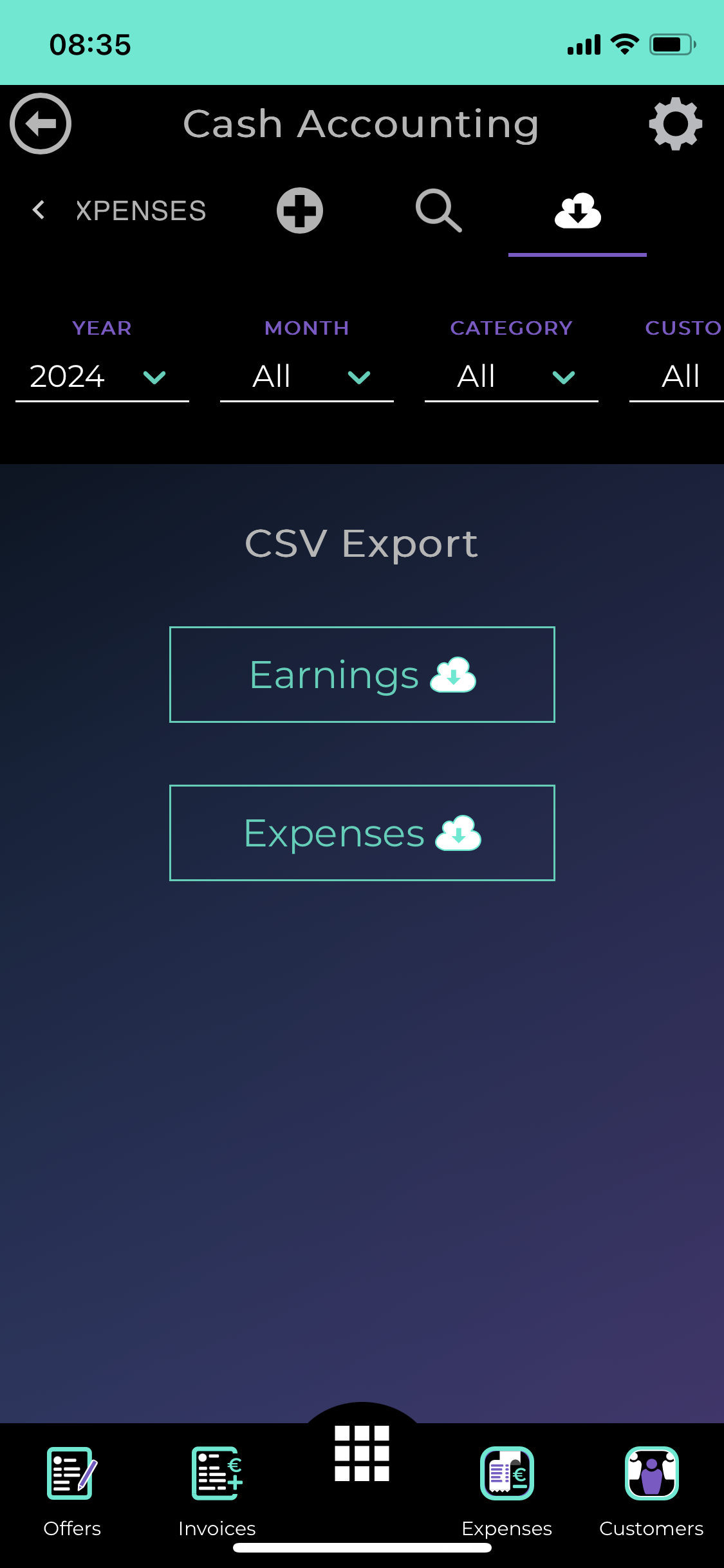 CSV Export für Buchhaltung