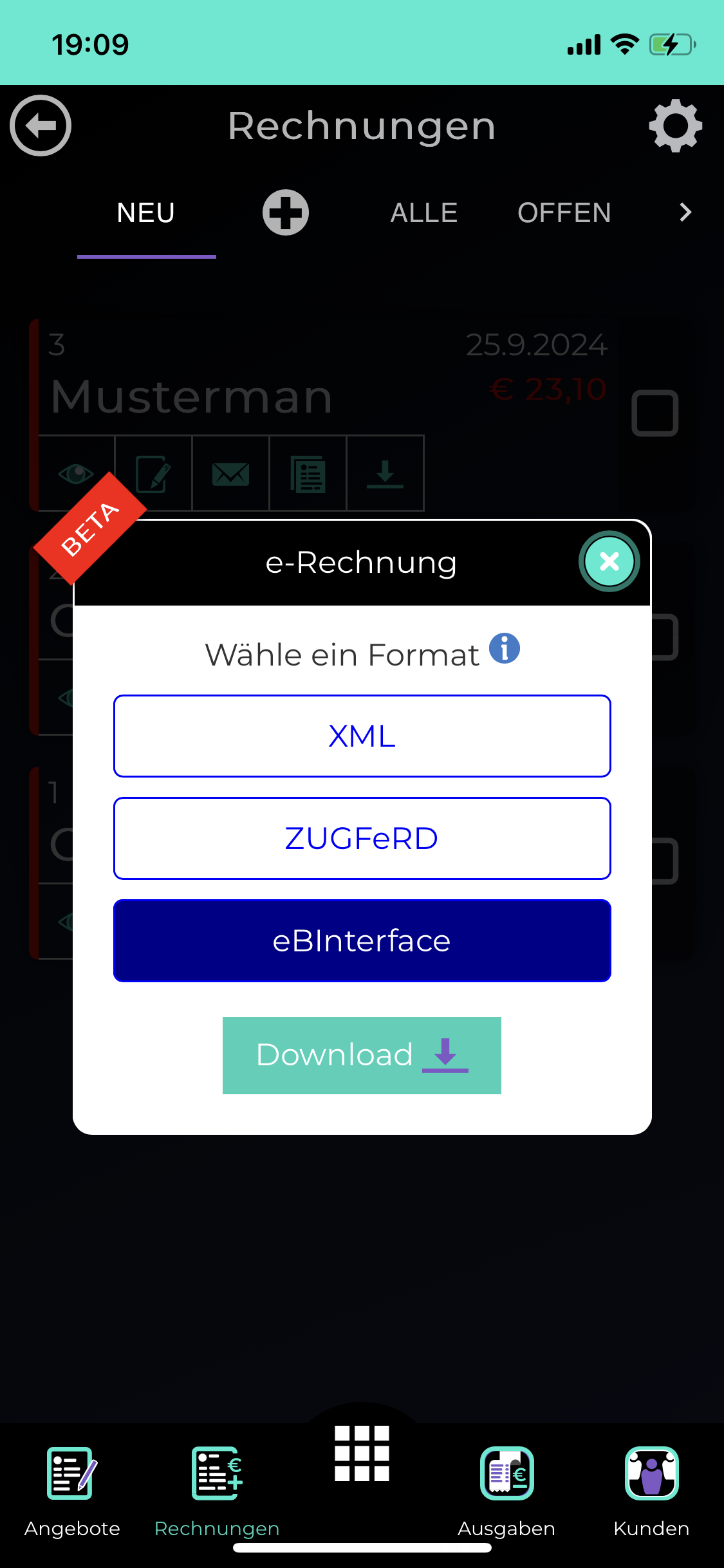 ebInterface Rechnungen