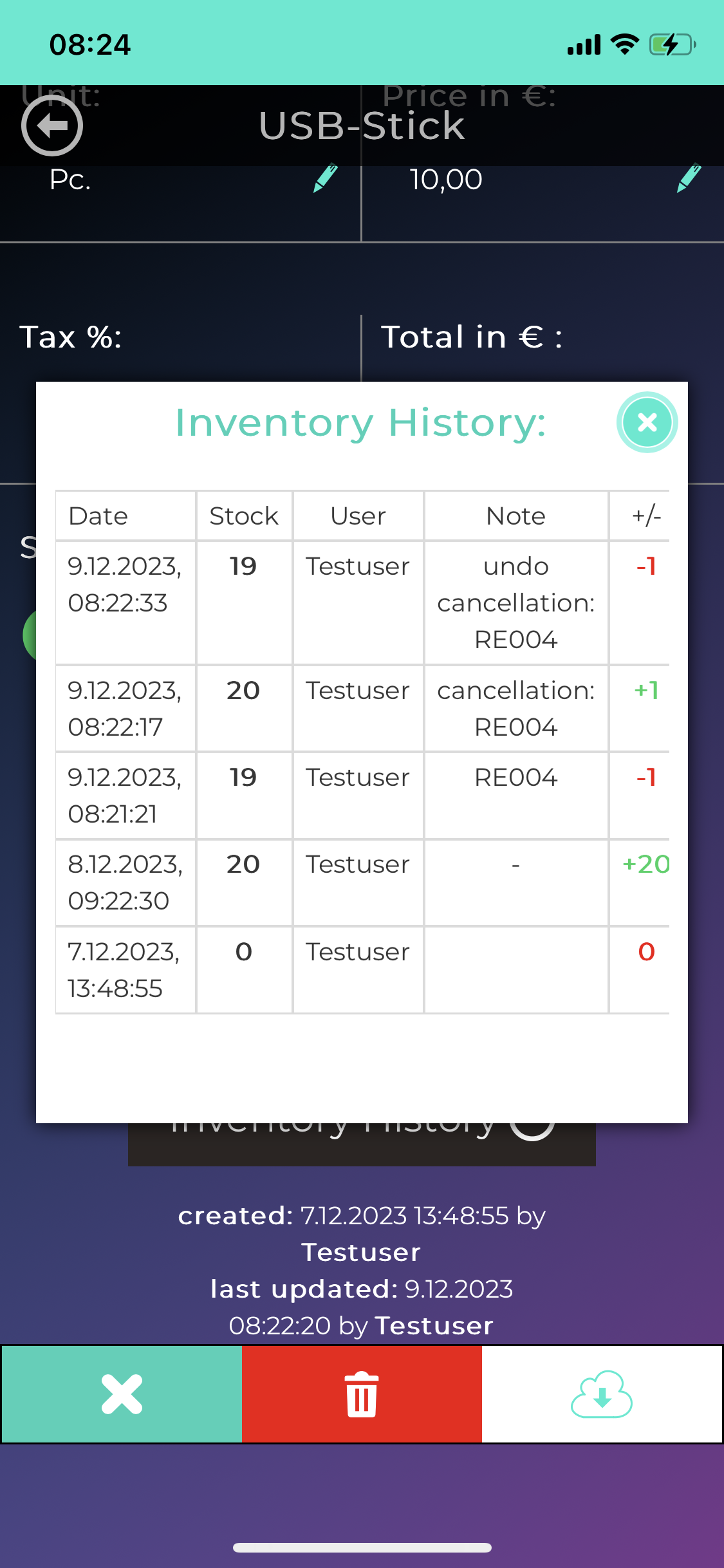 Keep track of your inventory history